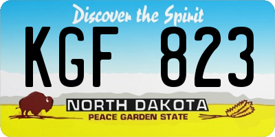 ND license plate KGF823
