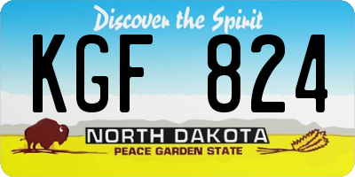 ND license plate KGF824