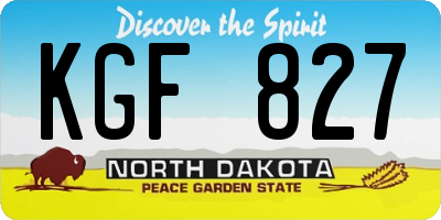 ND license plate KGF827