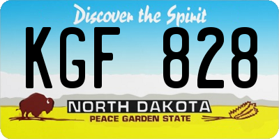 ND license plate KGF828