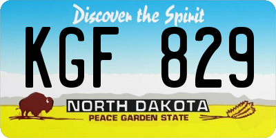 ND license plate KGF829
