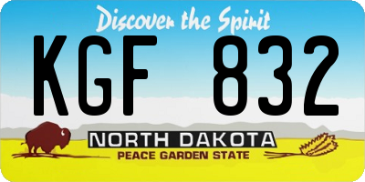 ND license plate KGF832