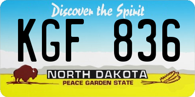 ND license plate KGF836