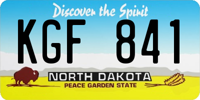 ND license plate KGF841