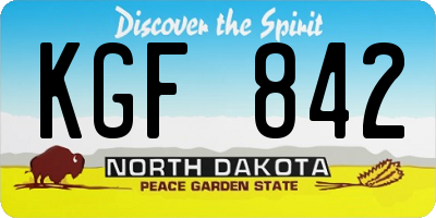 ND license plate KGF842
