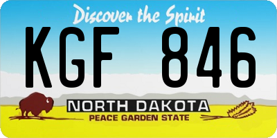 ND license plate KGF846