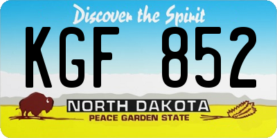 ND license plate KGF852