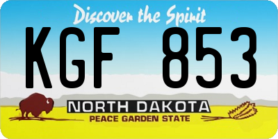 ND license plate KGF853