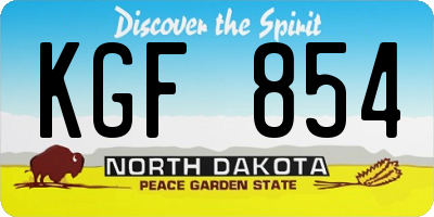 ND license plate KGF854