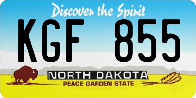 ND license plate KGF855