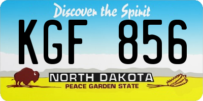 ND license plate KGF856