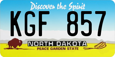 ND license plate KGF857