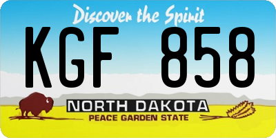 ND license plate KGF858