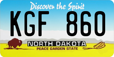 ND license plate KGF860