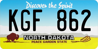 ND license plate KGF862