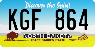 ND license plate KGF864