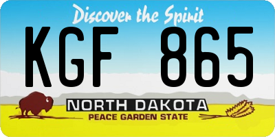 ND license plate KGF865