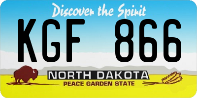 ND license plate KGF866