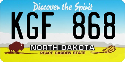 ND license plate KGF868