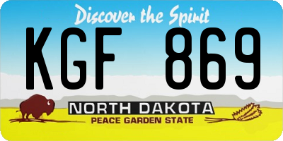 ND license plate KGF869