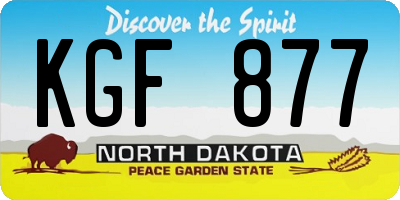 ND license plate KGF877
