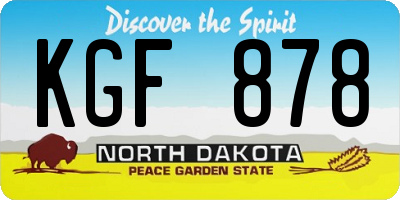 ND license plate KGF878