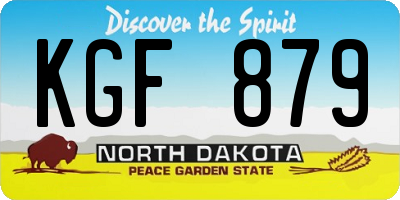 ND license plate KGF879