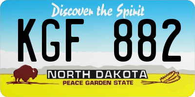 ND license plate KGF882