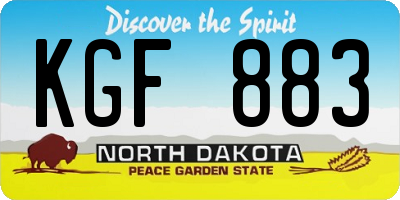 ND license plate KGF883