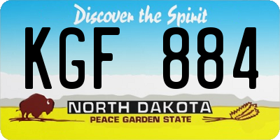 ND license plate KGF884