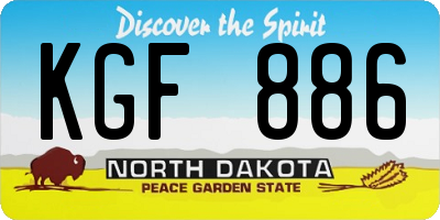 ND license plate KGF886