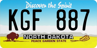 ND license plate KGF887
