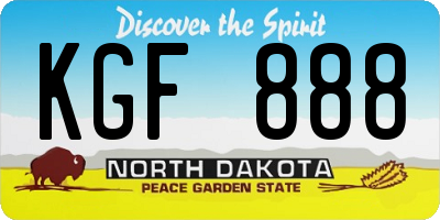 ND license plate KGF888