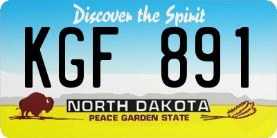 ND license plate KGF891