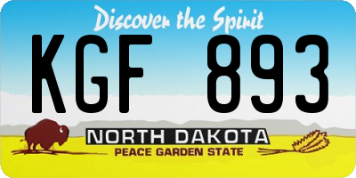 ND license plate KGF893