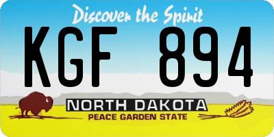 ND license plate KGF894