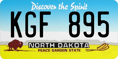 ND license plate KGF895
