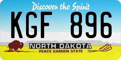 ND license plate KGF896