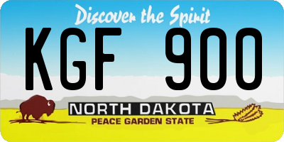 ND license plate KGF900