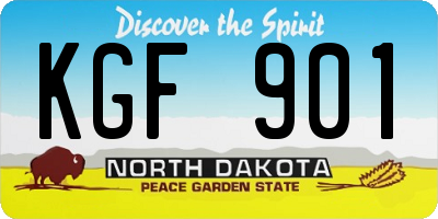 ND license plate KGF901