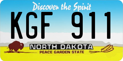 ND license plate KGF911