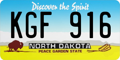 ND license plate KGF916