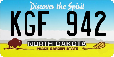 ND license plate KGF942