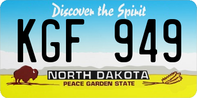 ND license plate KGF949