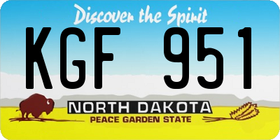 ND license plate KGF951