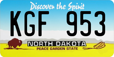 ND license plate KGF953