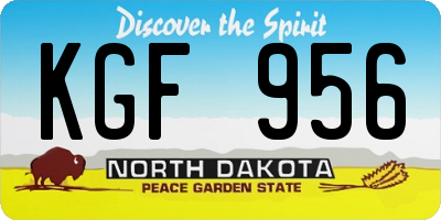 ND license plate KGF956