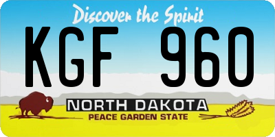 ND license plate KGF960
