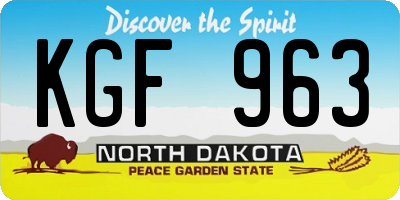 ND license plate KGF963
