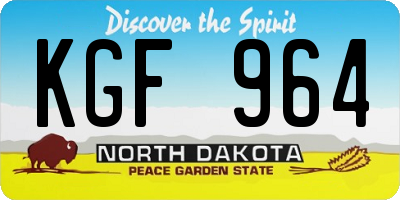 ND license plate KGF964
